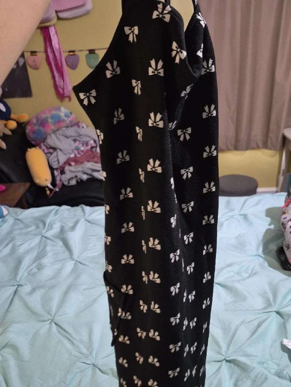 Girls Black Bow Print Sundress